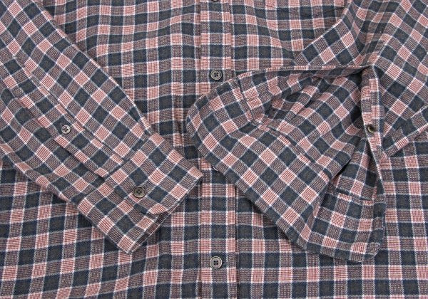 Papas Cotton Check Button-Down Flannel Shirt Red Size M