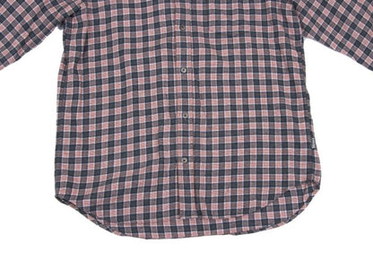 Papas Cotton Check Button-Down Flannel Shirt Red Size M