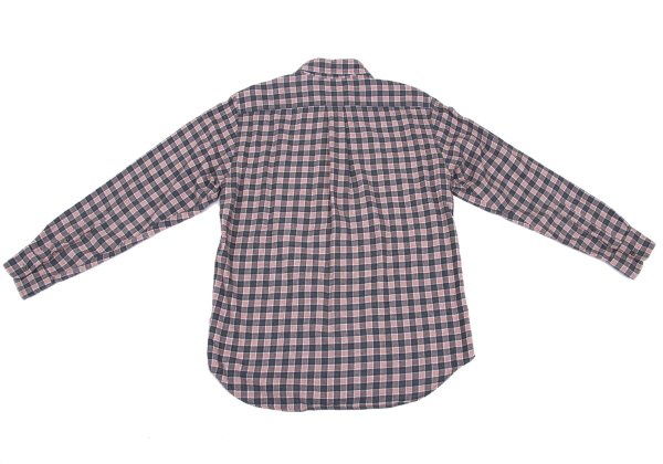 Papas Cotton Check Button-Down Flannel Shirt Red Size M