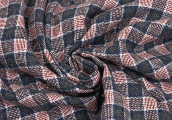 Papas Cotton Check Button-Down Flannel Shirt Red Size M