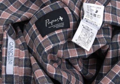 Papas Cotton Check Button-Down Flannel Shirt Red Size M
