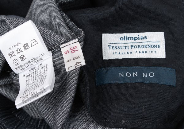 NON NO Italian Fabric Blended Tapered Pants Navy Size 36S