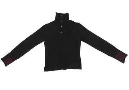 Y's Alpaca Wool Blend Design Weave Sweater Black Size 3