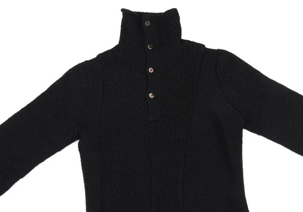 Y's Alpaca Wool Blend Design Weave Sweater Black Size 3