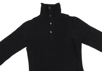 Y's Alpaca Wool Blend Design Weave Sweater Black Size 3