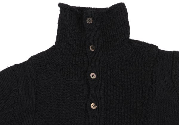 Y's Alpaca Wool Blend Design Weave Sweater Black Size 3
