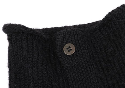 Y's Alpaca Wool Blend Design Weave Sweater Black Size 3