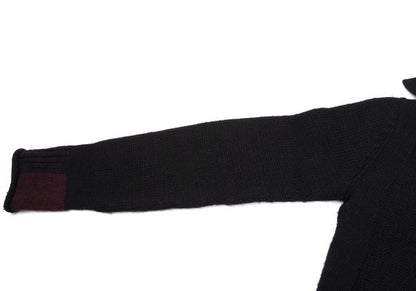 Y's Alpaca Wool Blend Design Weave Sweater Black Size 3