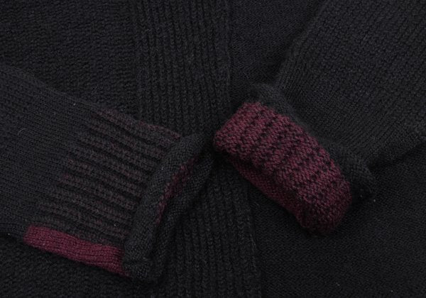 Y's Alpaca Wool Blend Design Weave Sweater Black Size 3
