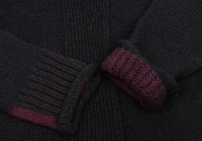 Y's Alpaca Wool Blend Design Weave Sweater Black Size 3