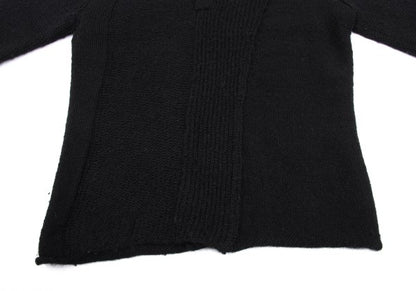 Y's Alpaca Wool Blend Design Weave Sweater Black Size 3