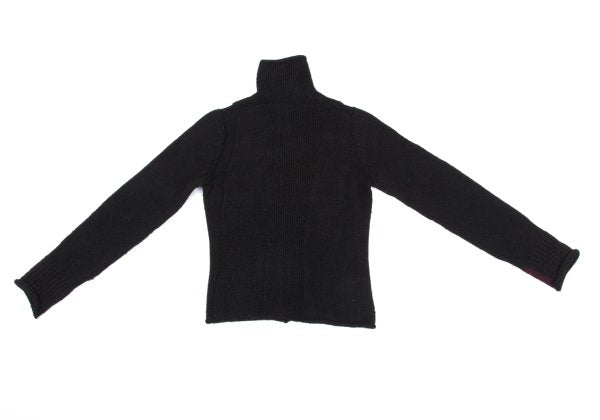 Y's Alpaca Wool Blend Design Weave Sweater Black Size 3
