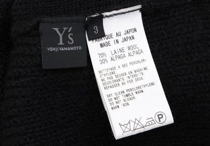 Y's Alpaca Wool Blend Design Weave Sweater Black Size 3