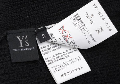 Y's Alpaca Wool Blend Design Weave Sweater Black Size 3