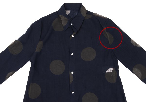 Y's Rayon Poly Dot Print 3/4 Sleeve Shirt Blue Size 4