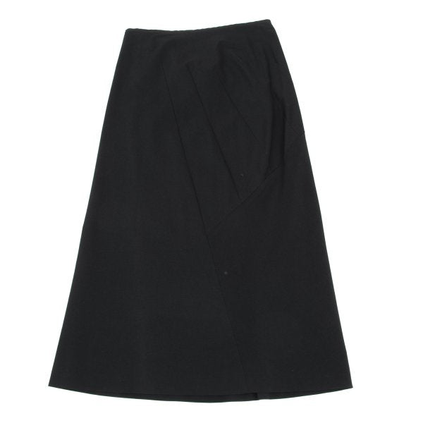 Y's Blended Wool Curved Dart Skirt Black Size 3