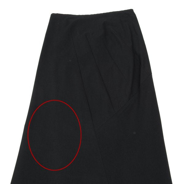 Y's Blended Wool Curved Dart Skirt Black Size 3