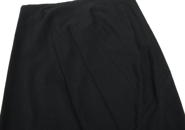 Y's Blended Wool Curved Dart Skirt Black Size 3
