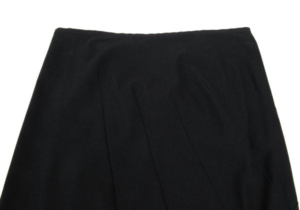 Y's Blended Wool Curved Dart Skirt Black Size 3