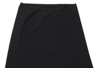 Y's Blended Wool Curved Dart Skirt Black Size 3
