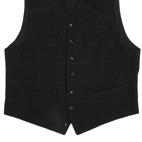 COMME des GARCONS HOMME Wool Gabardine Check Vest Size M