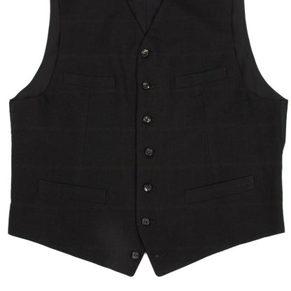 COMME des GARCONS HOMME Wool Gabardine Check Vest Size M