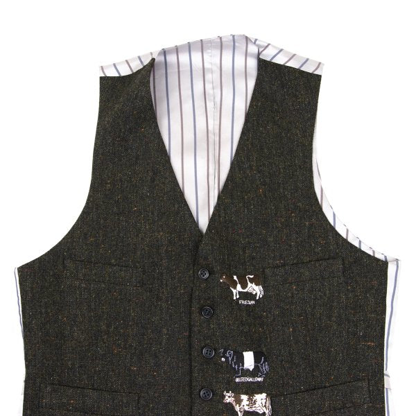 Paul Smith LONDON Cow Embroidered Nep Vest Khaki Size M