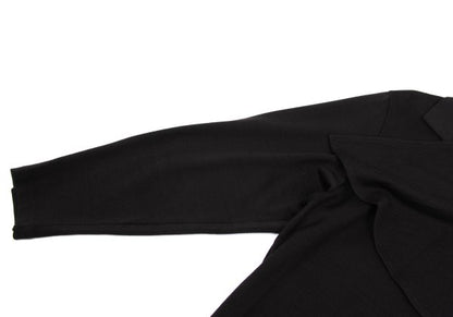 Y's Wool Drape Neck Skipper Short Sleeve Dark Brown Size M