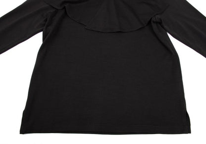 Y's Wool Drape Neck Skipper Short Sleeve Dark Brown Size M