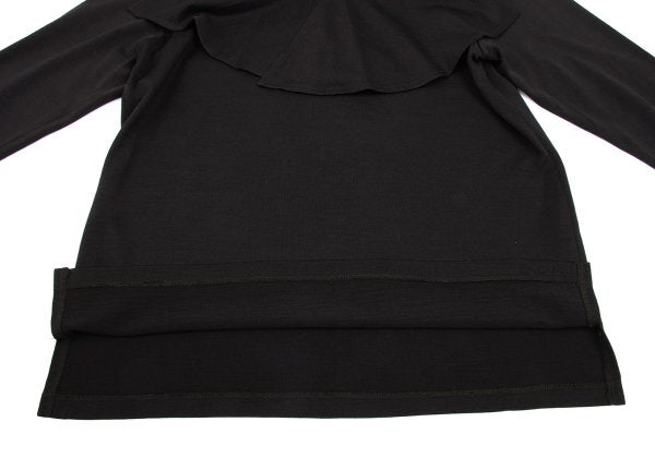Y's Wool Drape Neck Skipper Short Sleeve Dark Brown Size M