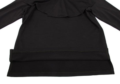 Y's Wool Drape Neck Skipper Short Sleeve Dark Brown Size M