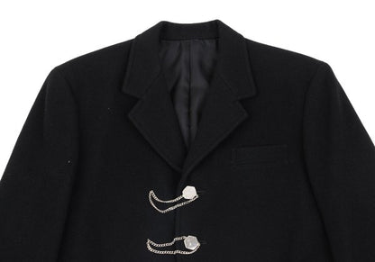 Y's Wool Blend Hexagon Button Short Jacket Black Size M