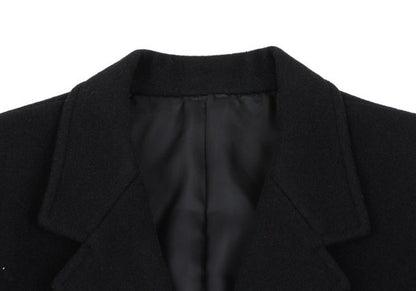 Y's Wool Blend Hexagon Button Short Jacket Black Size M