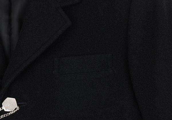 Y's Wool Blend Hexagon Button Short Jacket Black Size M