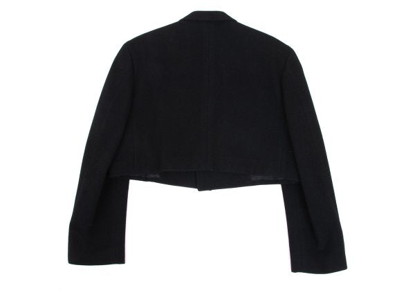 Y's Wool Blend Hexagon Button Short Jacket Black Size M