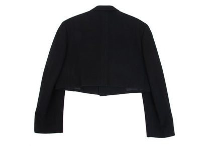 Y's Wool Blend Hexagon Button Short Jacket Black Size M