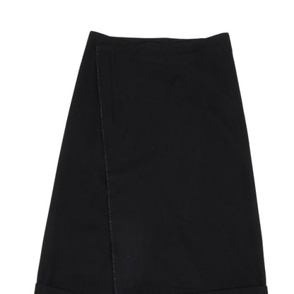 Y's Wool Blend Hem Panel Design Skirt Black Size 3