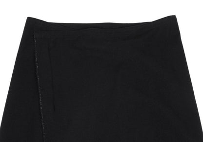 Y's Wool Blend Hem Panel Design Skirt Black Size 3