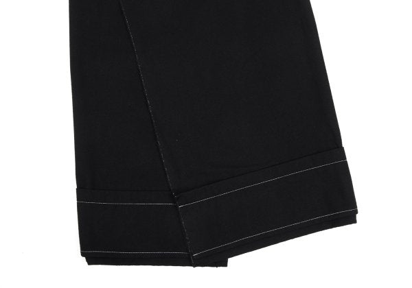Y's Wool Blend Hem Panel Design Skirt Black Size 3