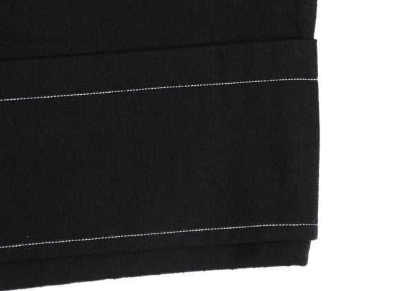 Y's Wool Blend Hem Panel Design Skirt Black Size 3