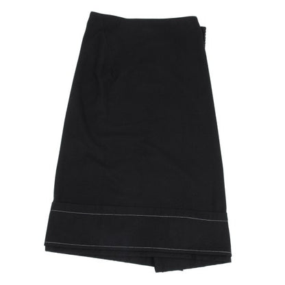 Y's Wool Blend Hem Panel Design Skirt Black Size 3