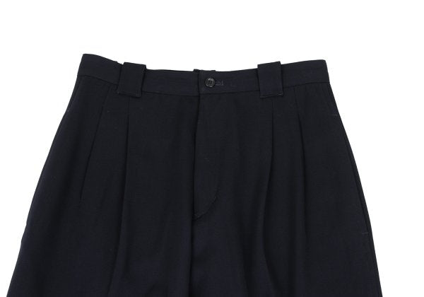 Y's Wool Gabardine Two-Tuck Wide Pants Navy Size M