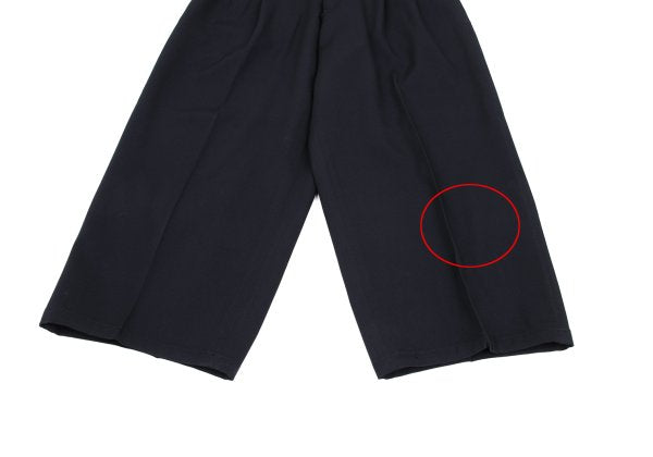 Y's Wool Gabardine Two-Tuck Wide Pants Navy Size M