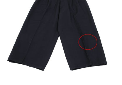 Y's Wool Gabardine Two-Tuck Wide Pants Navy Size M