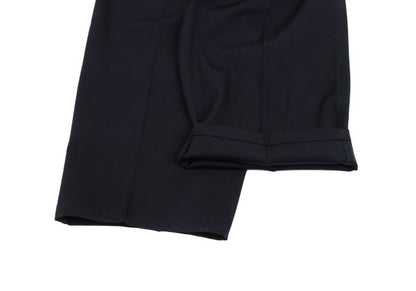 Y's Wool Gabardine Two-Tuck Wide Pants Navy Size M