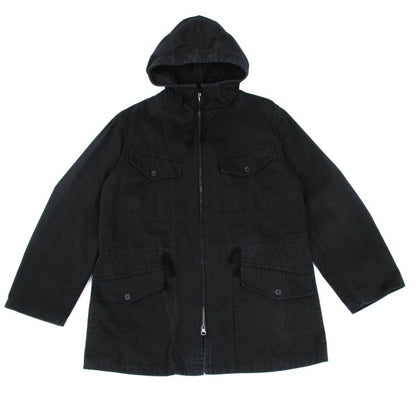 Y's for men Cotton Hooded Double Zip Jacket Black Size L