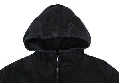 Y's for men Cotton Hooded Double Zip Jacket Black Size L