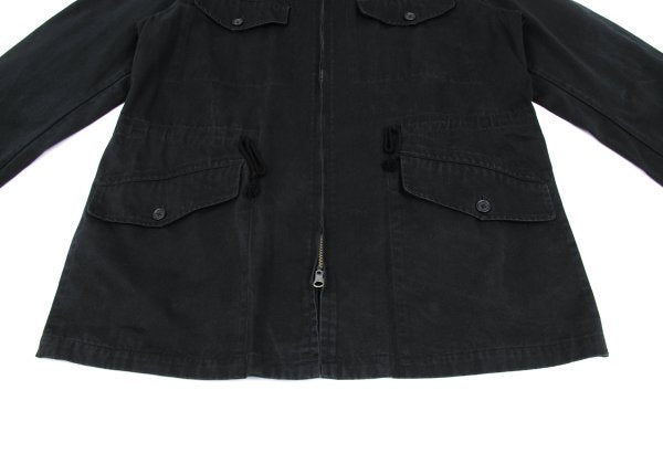 Y's for men Cotton Hooded Double Zip Jacket Black Size L