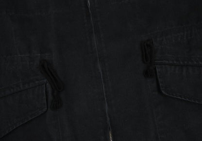 Y's for men Cotton Hooded Double Zip Jacket Black Size L
