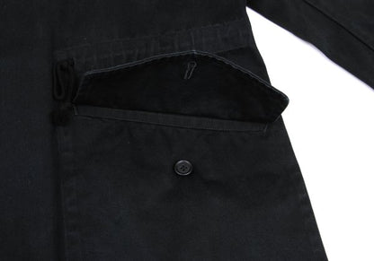 Y's for men Cotton Hooded Double Zip Jacket Black Size L
